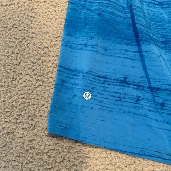 Lululemon Men 11'' Inseam Blue Line Stripe Print Unlined Drawstring Core Short M - Picture 3 of 5